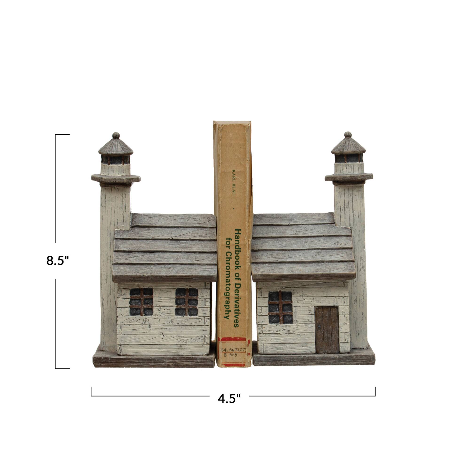 Hello Honey® 8.5" Gray Lighthouse Bookends Set